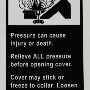 Pressure Warning Label
